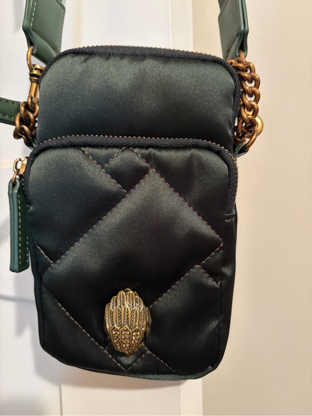 Kurt Geiger Dark Forrest Green Crossbody Bag with Coin Pouch - Picture 3 of 6
